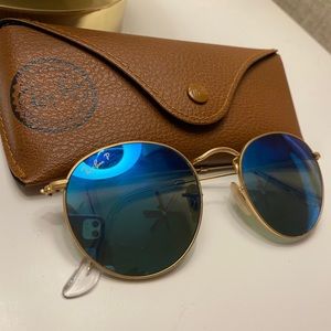 Round Rayban Blue Mirrored Polarized